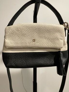 Kate Spade Two-Tone Black and White Pebbled Leather Satchel